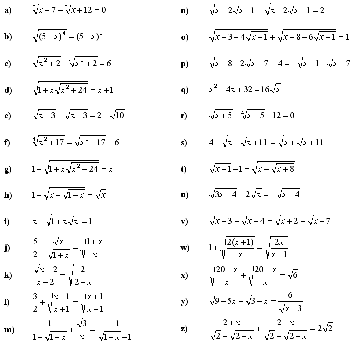 Iracionální rovnice a nerovnice - Příklad 2 - Zadání